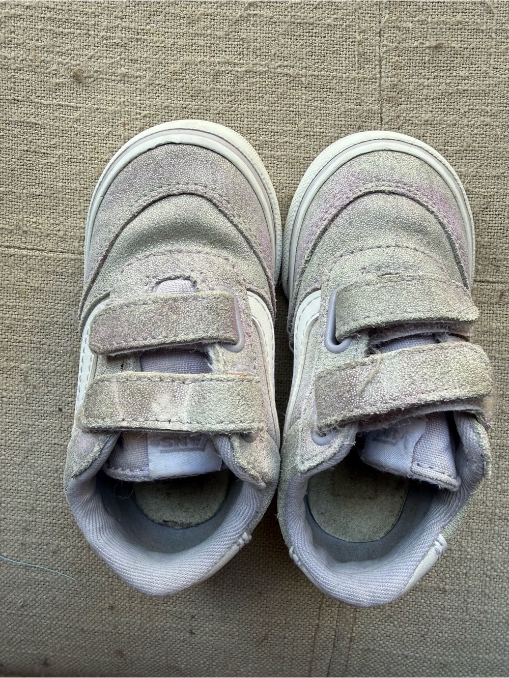 Vans Toddler Double-Strap Sneakers in Shimmery Light Pink